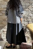Nonni Gingham Poet Blouse Black Grey